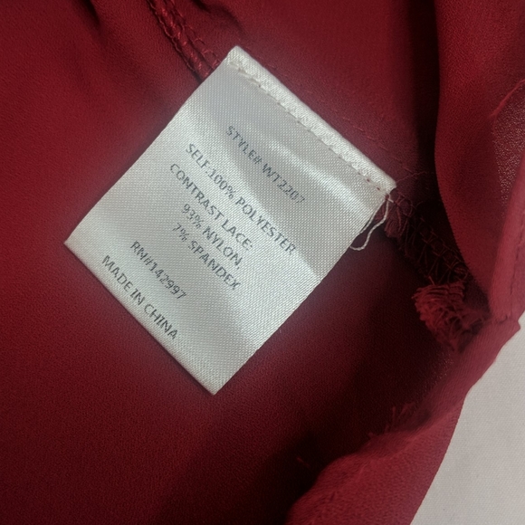 WAPI for Plus red high-low blouse top sz 2xl - Picture 6 of 9